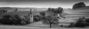 Schloss Beusdael in schwarz-weiß