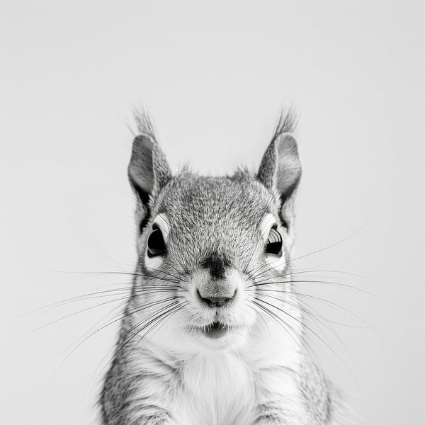 Écureuil - Photographie en noir et blanc pour les amoureux de la nature par Poster Art Shop
