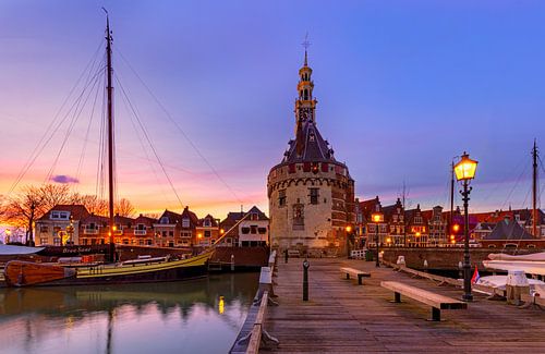 Zonsondergang in Hoorn, Nederland van Adelheid Smitt