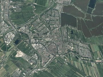 Luchtfoto van Gouda van Maps Are Art