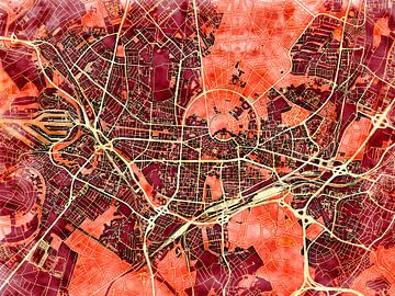 Kaart van Karlsruhe in de stijl 'Amber Autumn' van Maporia