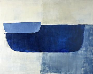 Blauw Abstract | Depths of Calm Waters van ARTEO Schilderijen