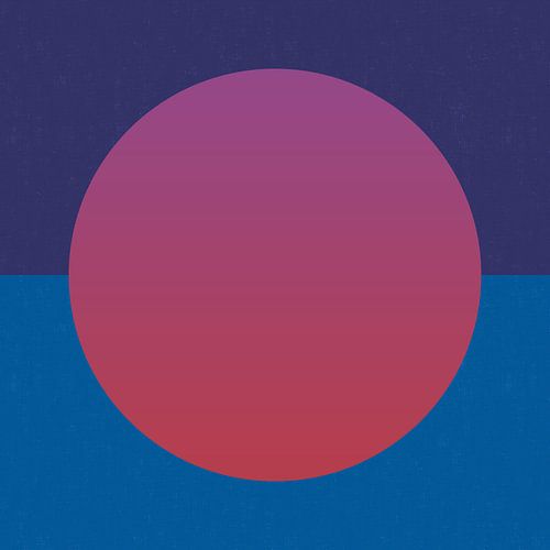 Neon kunst. Kleurrijk minimalistisch geometrisch abstract in donkerroze en blauw