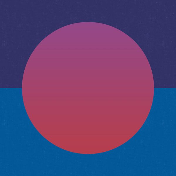 Neon-Kunst. Bunte minimalistische geometrische abstrakte in dunkelrosa und blau von Dina Dankers