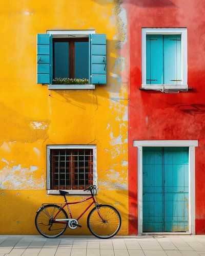 Colourful city life, bicycle