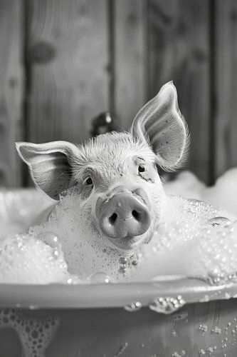 Piggy spa: een grappig bad in de badkamer - Uniek WC-kunstwerk