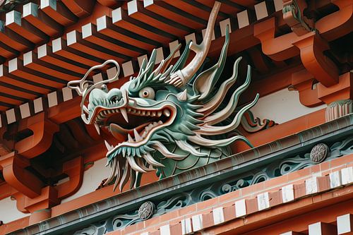 japans draak op gebouw