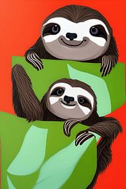 Schattige luiaard kawaii illustratie van Laly Laura