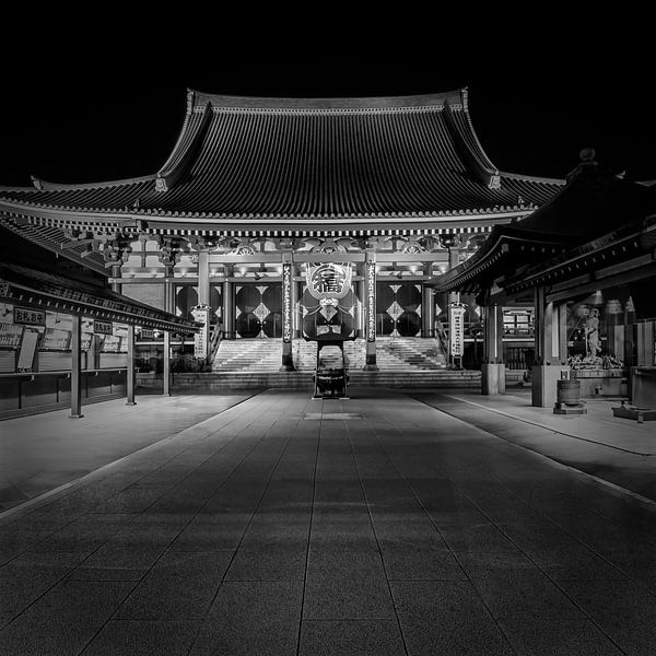Senso-ji Tempel, Asakusa, Tokio | monochrom von Melanie Viola
