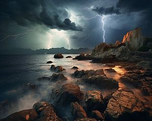 Gewitter über dem Meer