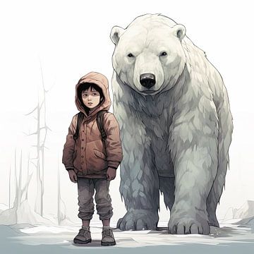 Polar bear and his boyfriend by Vlindertuin Art