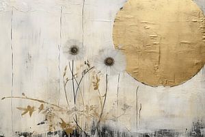Landschaft mit Goldakzenten im Collage-Stil