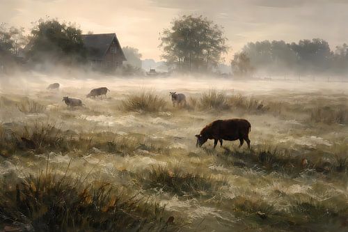 Schapen in de mist