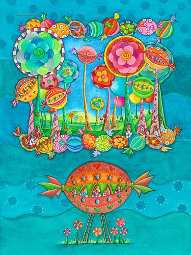 Une maison de bonbons en ville de sucre