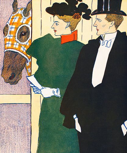 Edward Penfield – Femme tenant un ticket de course hippique (1895)