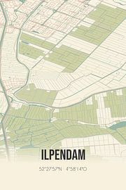 Alte Karte von Ilpendam (Nordholland)