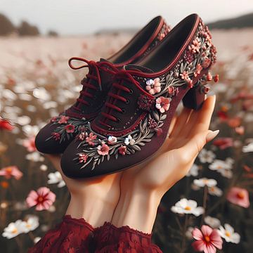 Embroidering women's shoes by Tatjana Korneeva