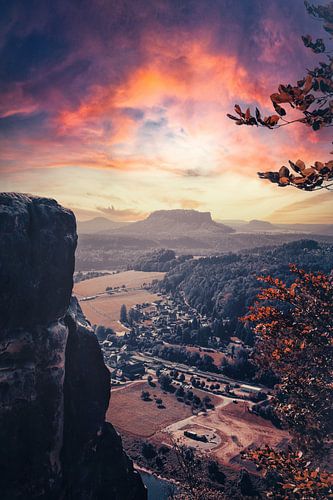 Panoramafoto van de Elbe in Bad Schandau