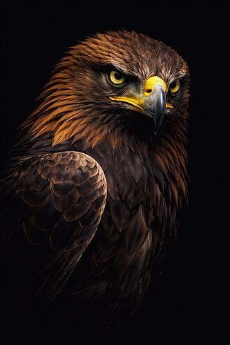 Portrait intense de l'aigle royal