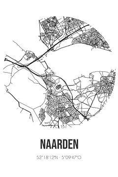 Naarden (Noord-Holland) | Karte | Schwarz und Weiß von Rezona