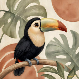 Boho Botanical Nursery Collection - Baby Toucan bird