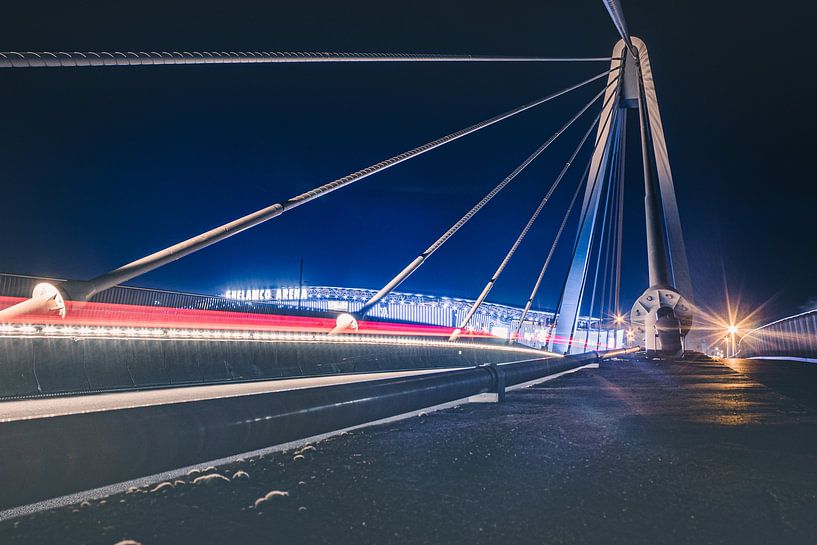 Long exposureshot op de Ottergembrug aan de Ghelamco arena in Gent van Daan Duvillier | Regio in de Kijker