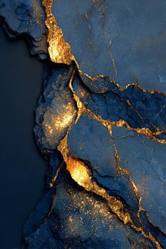 Marmerstructuur met Gouden Ader in Abstract Contrast