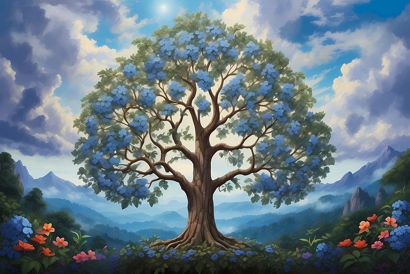 Blauwe Bloesem Toevluchtsoord van Artistic