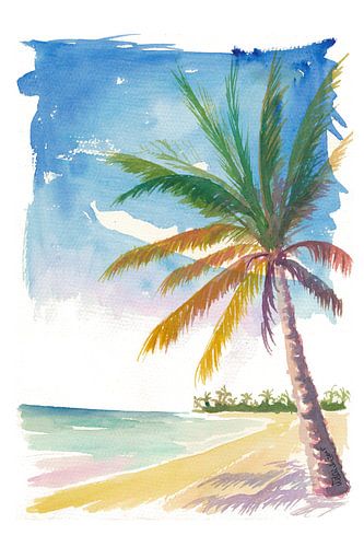 Provo Bahamas Strand mit schwankenden Palmen