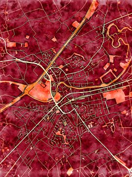 Kaart van Deinze in de stijl 'Amber Autumn' van Maporia