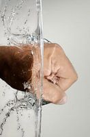 Splash hand of the photographer Portrait