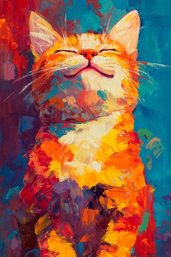 Lachende kat van Poster Art Shop