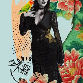 Woman in wallpaper forest by Postergirls