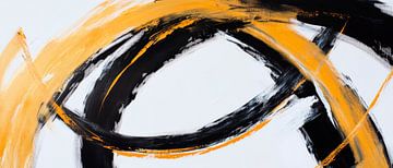 Dynamic orange and black line art by Poster Art Shop