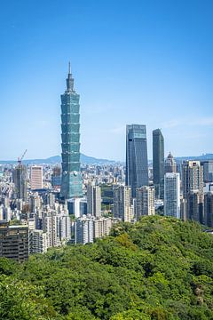 View of Taiwan and Taipei 101, the country's tallest building towering over the skyline by Mickéle Godderis