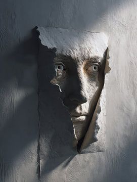 surrealistische wanddecoratie gezicht of torso