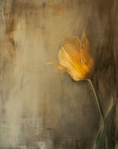 Atmosphärische gelbe Tulpe, Minimalismus