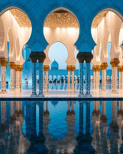 Scheich Zayed-Moschee (Abu Dhabi) am Abend von Michiel Dros