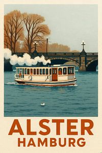 Promenade sur l'Alster dans la lumière hivernale