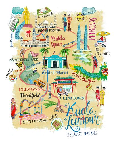 Illustrative Karte von Kuala Lumpur