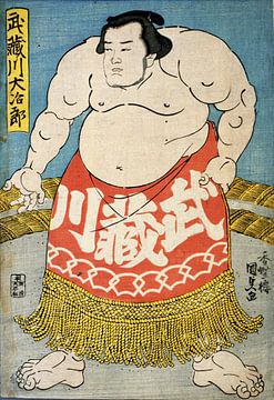 kunisada, Sumo-e, Ukiyo-e Sumo worstelaar van Atelier Liesjes