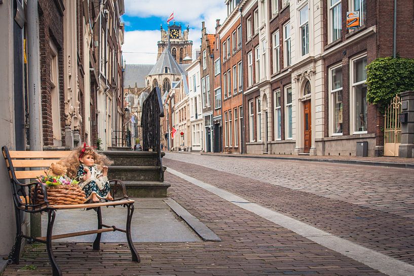 Ausgestorbene Straßen während der Corona, in Dordrecht von Petra Brouwer