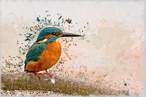 Digitaal schilderij van Ijsvogel