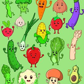 Comic Kawaii Gemüse von Pixelbull Design