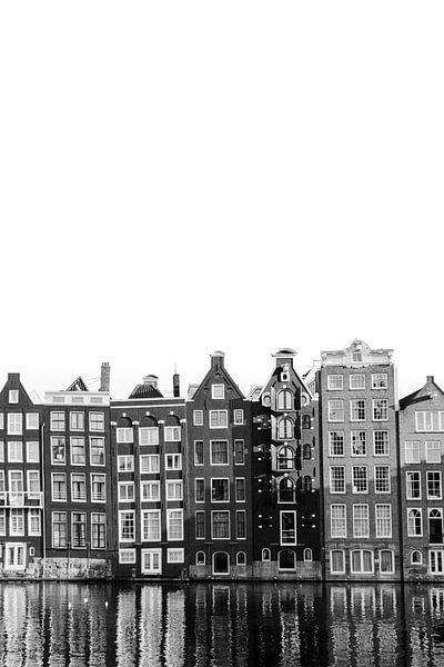 Amsterdamse damrak in schwarz und weiß von Marit Hilarius