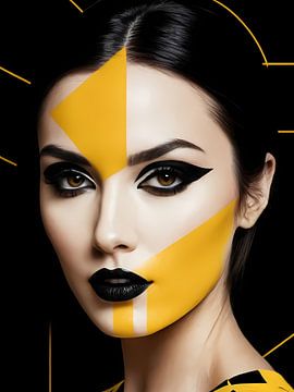Pop Art Vrouwenportret Abstract Geometrische Kunst