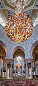 Grands lustres de la mosquée Sheikh Zayed à Abu Dhabi sur Rene Siebring