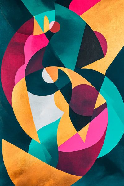 Colour play of geometry by Poster Art Shop