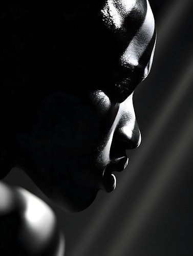 black-and-white portrait of woman