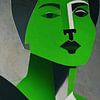 Portrait d'une femme en vert sur Jan Keteleer